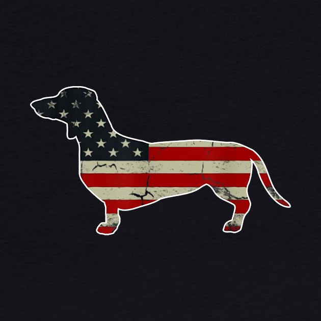 Patriotic Dachshund American Flag 4th Of July Gift by Kaileymahoney